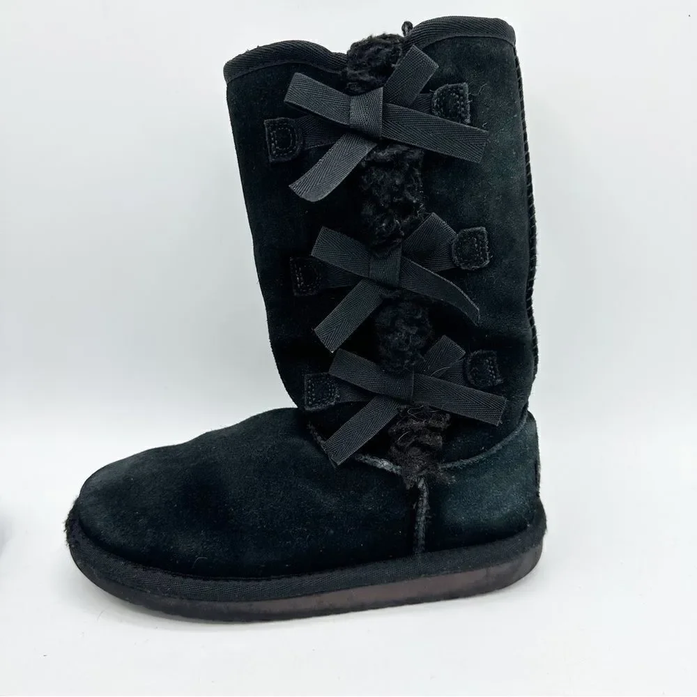 Koolaburra by UGG Black Victoria Girls Winter Boots Sz 1‎
